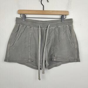 James Perse Sweat Shorts Womens Medium 2 Gray‎ Cotton Drawstring Lounge FLAWS